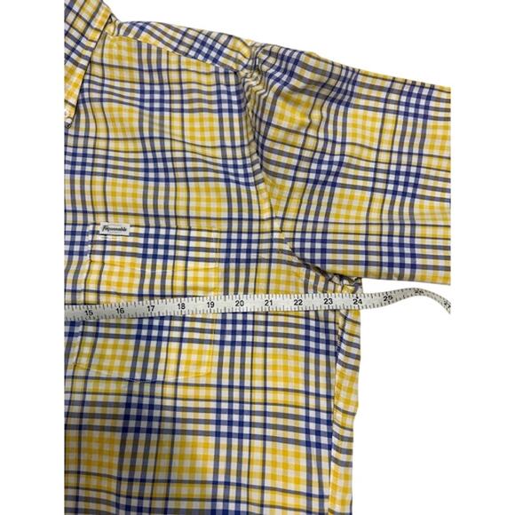 FACONNABLE Blue Yellow Classique Plaid Button Down Up Casual Men's Size LARGE - Picture 5 of 12